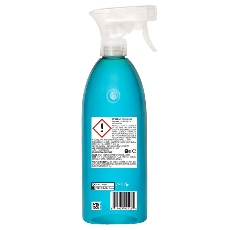 Method Bathroom Cleaner Eucalyptus Scent Sparling Clean with Less Scrubbing - 828 ml - Image 2